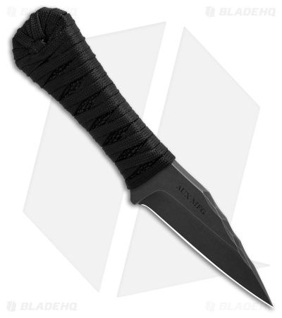 Auxiliary Manufacturing Coffin Spear Fixed Blade Knife Paracord (2.75" Black SW)