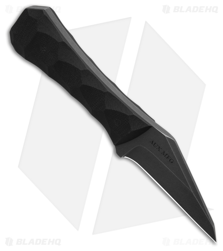 Auxiliary Manufacturing Coffin Wharnie Fixed Blade Knife Black G-10 (2.75" Blk)