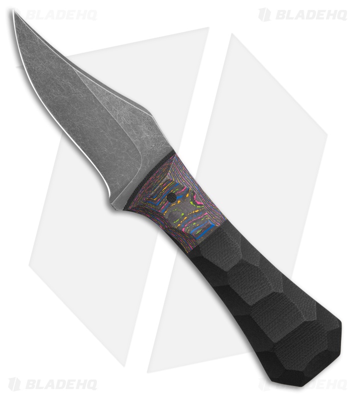 Auxiliary Manufacturing Pocket Bowie 80's Camo Carbon/Black G-10 (3" Black SW)