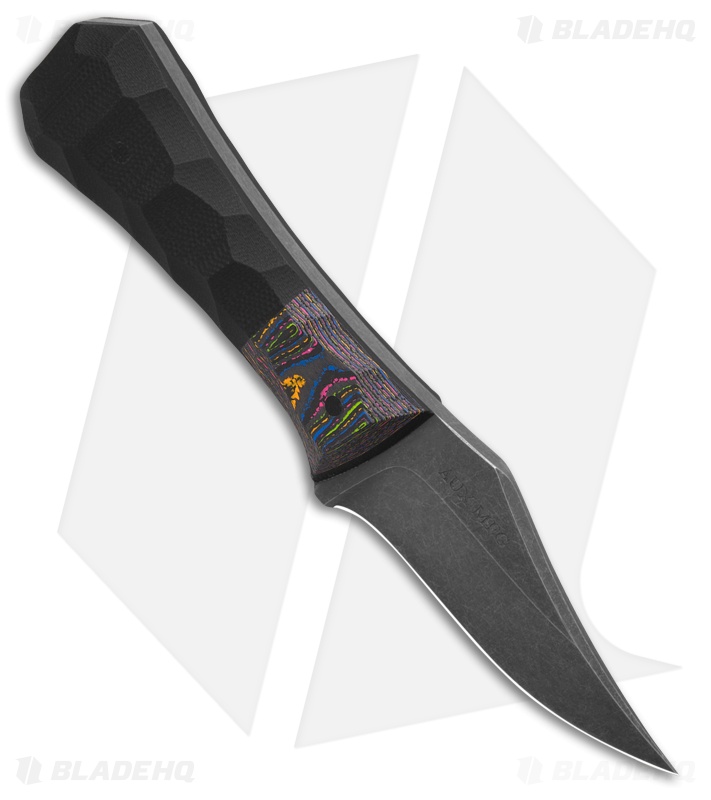 Auxiliary Manufacturing Pocket Bowie 80's Camo Carbon/Black G-10 (3" Black SW)