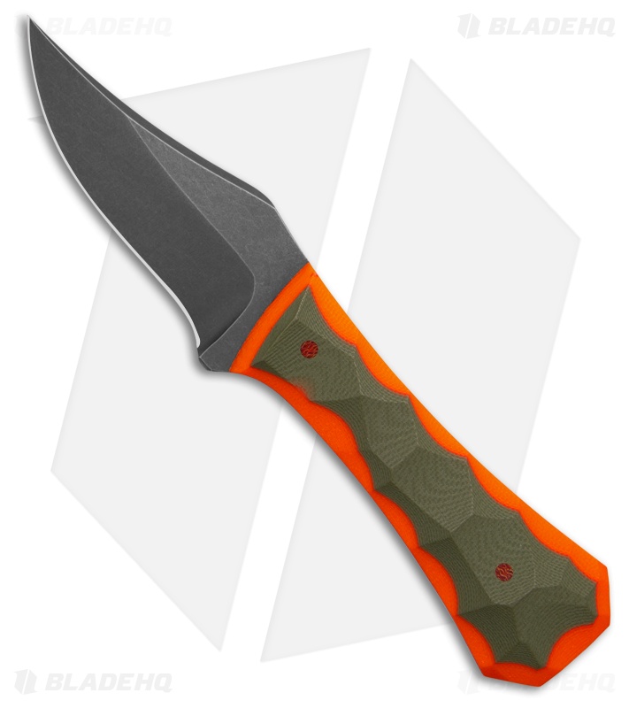 Auxiliary Manufacturing Pocket Bowie Knife OD Green/Orange G-10 (2.75" Black SW)