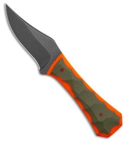Auxiliary Manufacturing Pocket Bowie Knife OD Green/Orange G-10 (2.75&quot; Black SW) | 227750