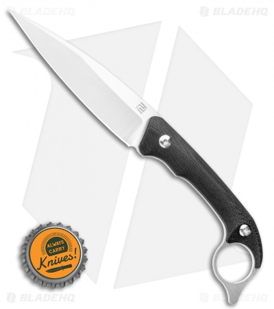 Artisan Cutlery Hystrix Fixed Blade Knife Black G-10 (4" Satin) 1847B