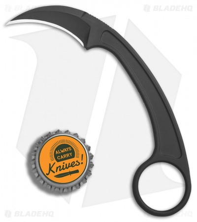 Bastinelli PiKa Picoeur Karambit Fixed Blade Neck Knife (1" Black)