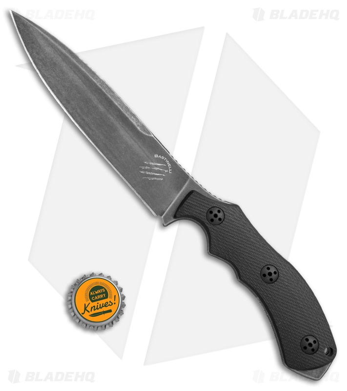 Bastinelli RED Raptor L Fixed Blade Knife Black (5.5" Dark SW)