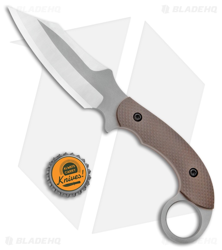 Bat Cave Blades Karambat 24 Fixed Blade Knife Titanium (4.25" Satin