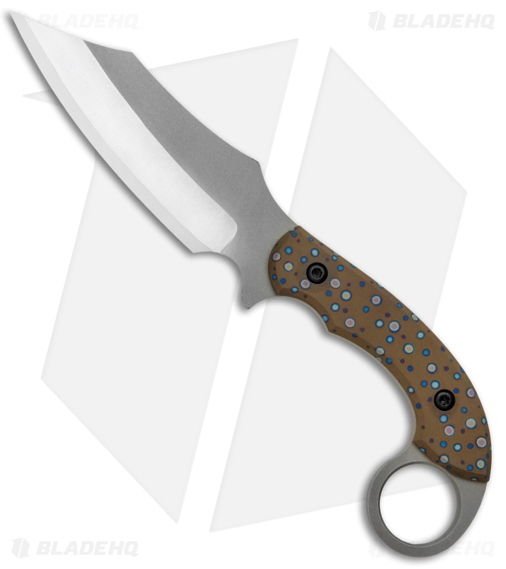 Bat Cave Blades Karambat #13 Fixed Blade Knife (4.25" Brown Trout)