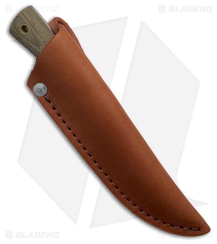 Battle Horse Knives Birch River Bird and Trout Knife Green Micarta (3" Satin )