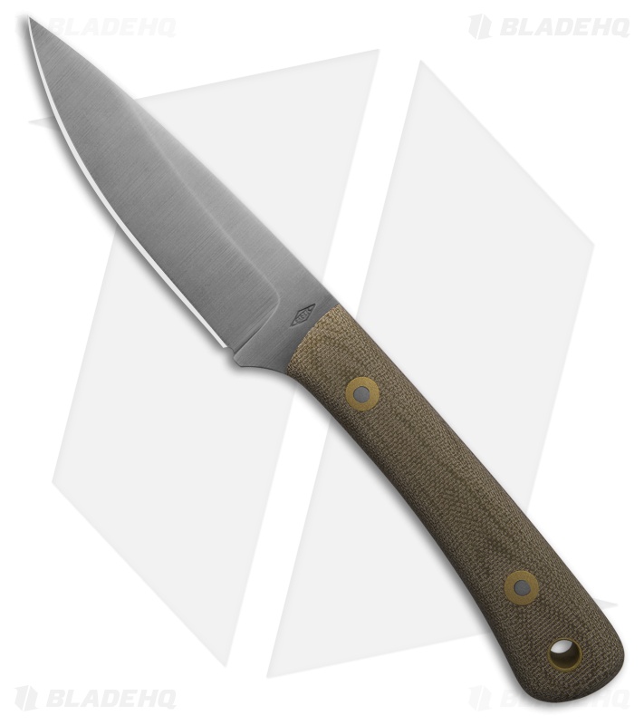 Battle Horse Knives Bronco Fixed Blade Knife Green Micarta (3 5/8" Saber)