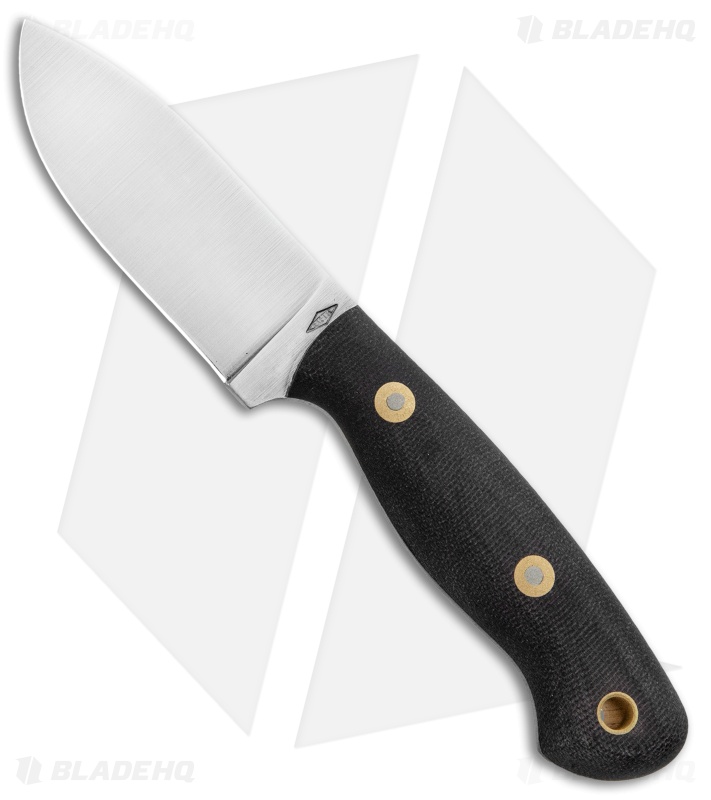 Battle Horse Knives Fox Hound Flat Fixed Blade Knife Black Micarta (3.4" Satin)