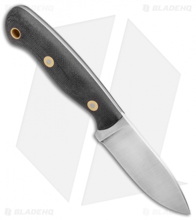 Battle Horse Knives Fox Hound Flat Fixed Blade Knife Black Micarta (3.4" Satin)