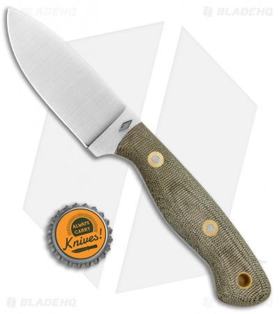 Battle Horse Knives Fox Hound Fixed Blade Green Micarta (3.4" Satin Flat) BHK