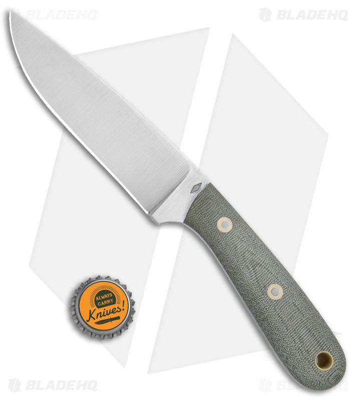 Battle Horse Knives Highlander Fixed Blade Green Micarta (5.5" Full-Flat) BHK 