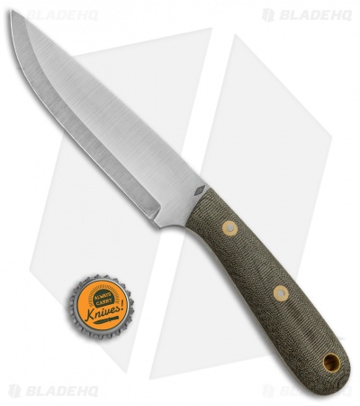 Battle Horse Knives Highlander Knife OD Green Micarta (5.5" Satin Scandi) BHK 