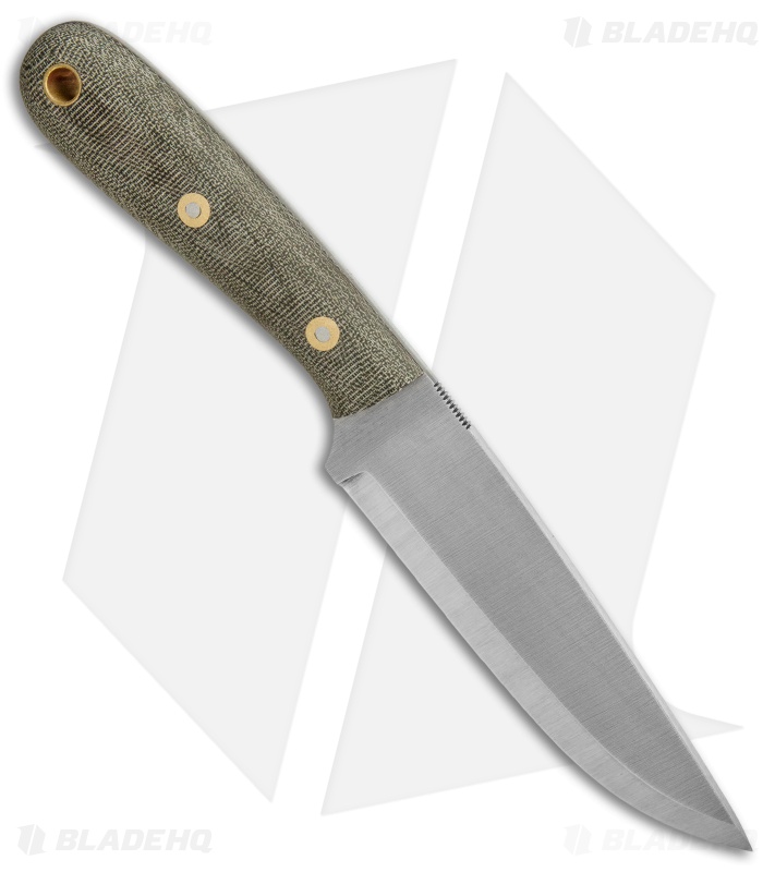 Battle Horse Knives Highlander Knife OD Green Micarta (5.5" Satin Scandi) BHK 