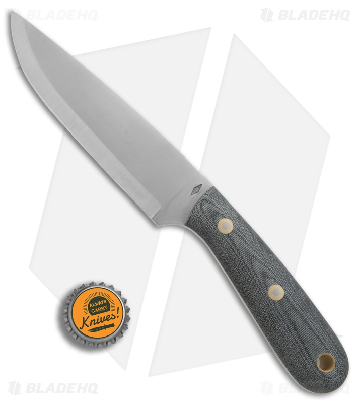 Battle Horse Knives Highlander Scandi Knife Black Micarta (5.5" Satin) BHK 