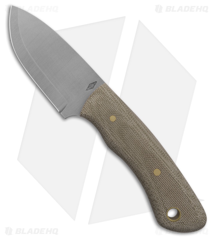 Battle Horse Knives Slug Fixed Blade Knife Green Micarta (2.5" Satin Scandi)