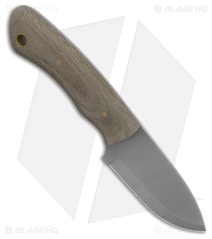 Battle Horse Knives Slug Fixed Blade Knife Green Micarta (2.5" Satin Scandi)