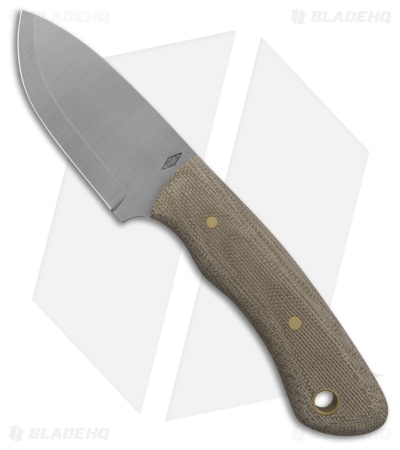 Battle Horse Knives Slug Fixed Blade Knife Green Micarta (2.5" Satin Scandi)