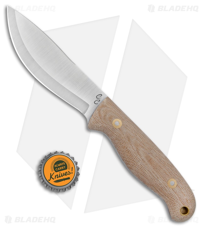 Battle Horse Knives Survival Fixed Blade Scandi Natural Micarta (4.6" Satin) BHK