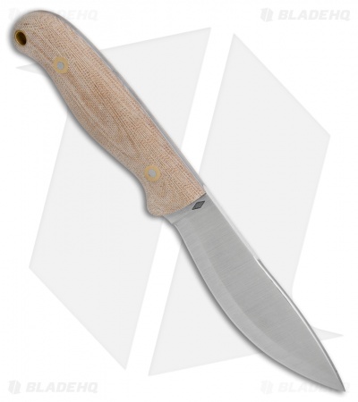 Battle Horse Knives Survival Fixed Blade Scandi Natural Micarta (4.6" Satin) BHK