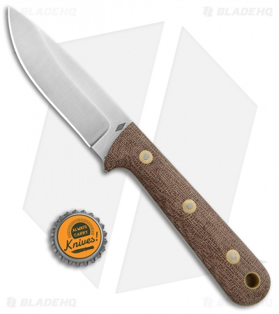 Battle Horse Knives Woodsman Pro Fixed Blade Natural Micarta (3.8" Satin) BHK
