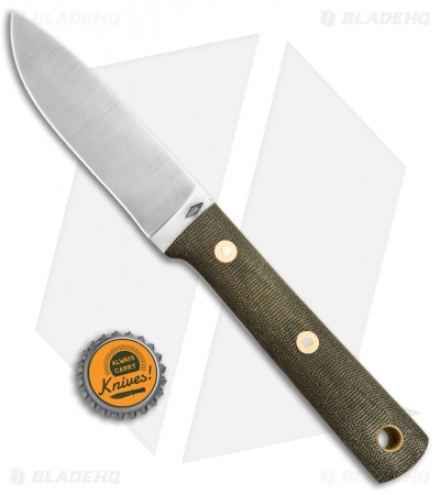 Battle Horse Knives Maverick Scout Fixed Blade OD Green Micarta (4" Satin) BHK