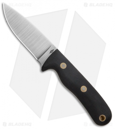 Battle Horse Pit Bull Fixed Blade Knife Black Micarta (3.5" Satin Flat) BHK