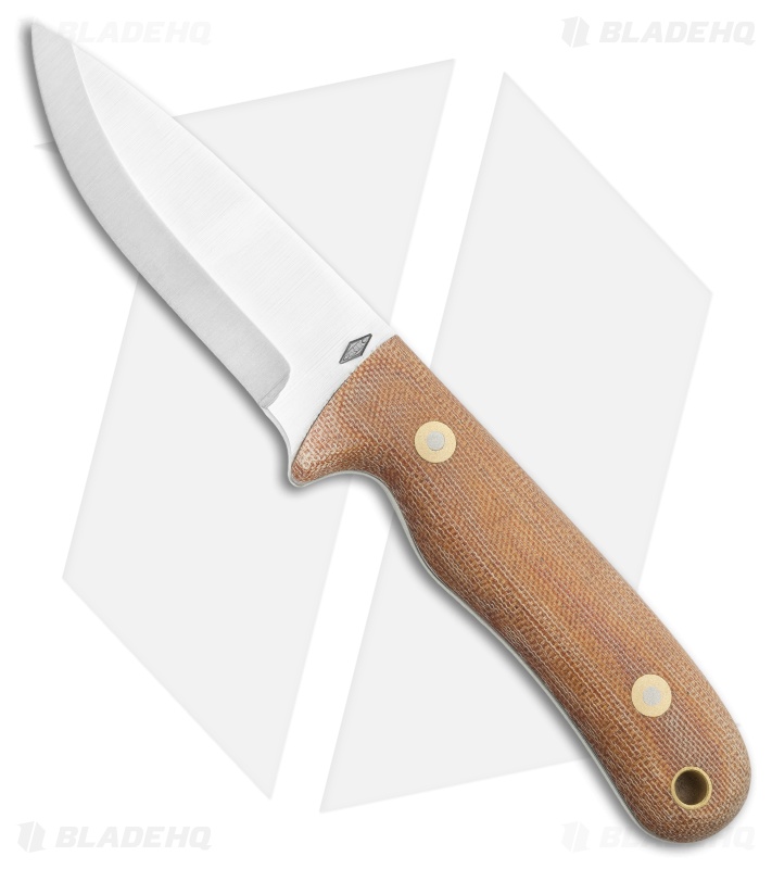 Battle Horse Pit Bull Fixed Blade Natural Micarta (3.5" Satin Scandi) BHK