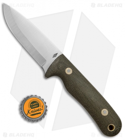 Battle Horse Knives Pit Bull Fixed Blade OD Green Micarta (3.5" Scandi) BHK 