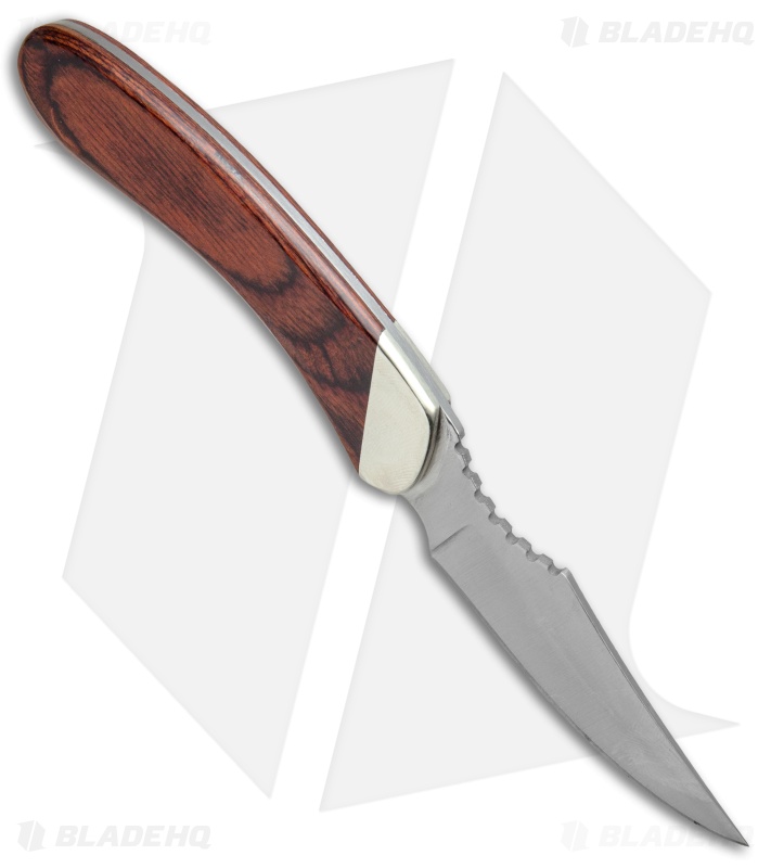 Bear & Son Caper Fixed Blade Rosewood Handle w/ Leather Sheath (3.1" Satin)