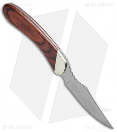 Bear & Son Caper Fixed Blade Rosewood Handle w/ Leather Sheath (3.1" Satin)