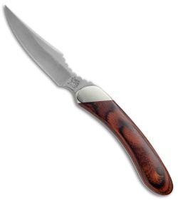 Bear & Son Caper Fixed Blade Rosewood Handle w/ Leather Sheath (3.1" Satin)