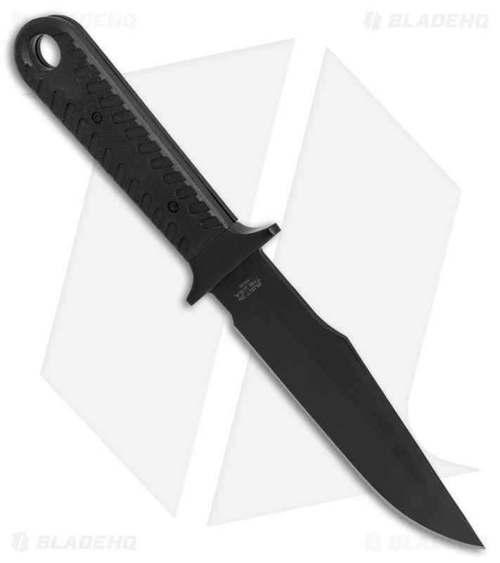 Bear Edge Bowie Fixed Blade Black G-10 w/Ballistic Sheath (5" Black) 61108