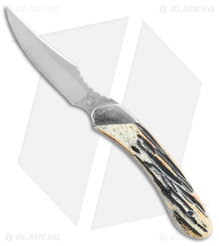 Bear & Son Caper Fixed Blade Knife Genuine India Stag (3" Satin)