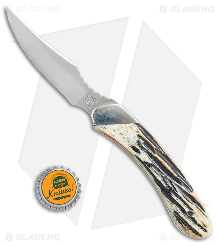 Bear & Son Caper Fixed Blade Knife Genuine India Stag (3" Satin)