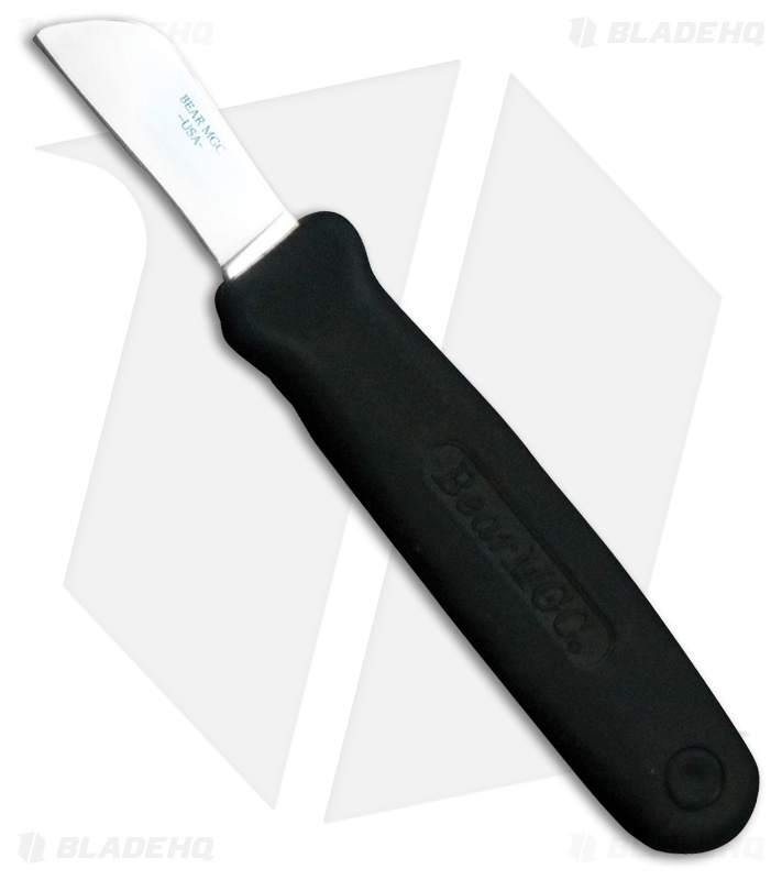 Bear & Son Powergrip Utility Black Kraton Fixed Blade Knife (1.75" Satin)