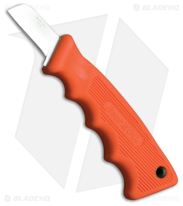 Bear & Son Powergrip Utility Orange Kraton Fixed Blade Knife