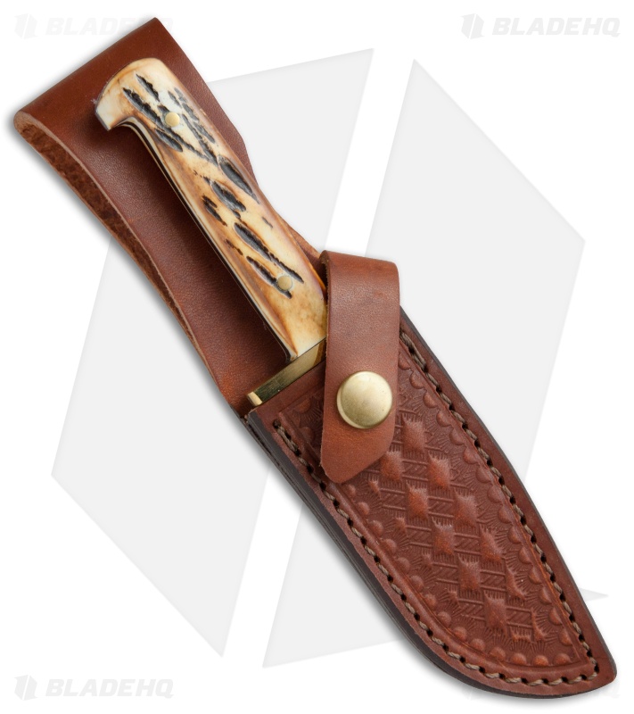 Bear and Son Baby Bowie Fixed Blade Knife India Stag Bone (3.5" Satin ) 500 1/2