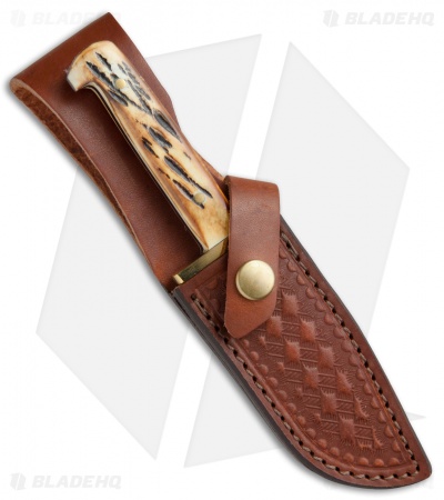 Bear and Son Baby Bowie Fixed Blade Knife India Stag Bone (3.5" Satin ) 500 1/2