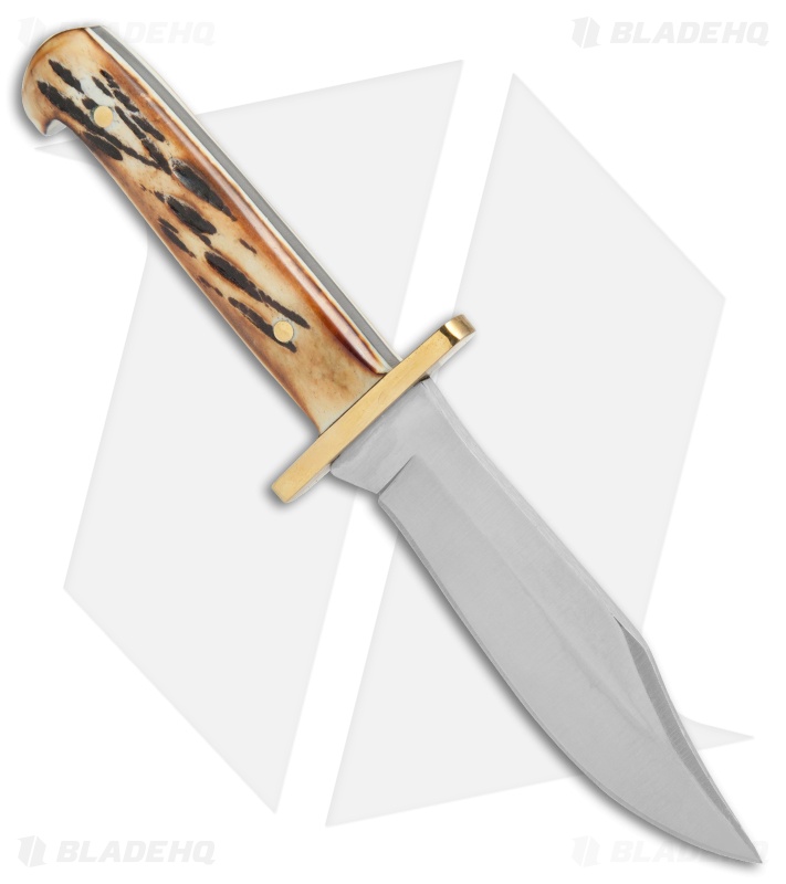 Bear and Son Baby Bowie Fixed Blade Knife India Stag Bone (3.5" Satin ) 500 1/2
