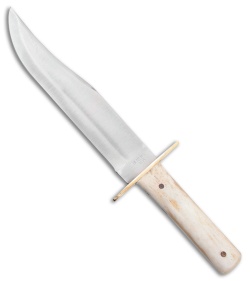 Bear &amp; Son Bowie Fixed Blade Knife White Bone (9&quot; Satin) WSB02 | 49348