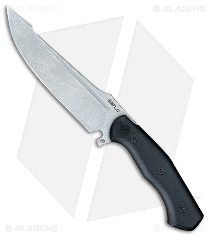 Begg Knives Alligator Fixed Blade Black G-10 Harpoon BB