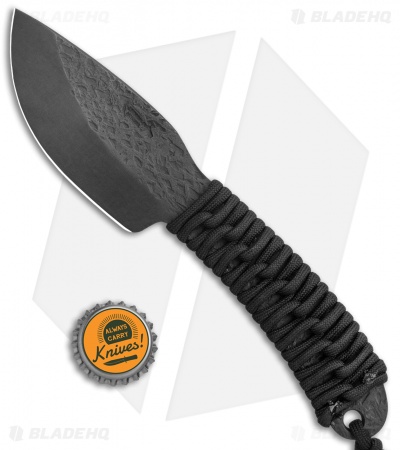 Behring Made Pro LT Alaskan Fixed Blade Knife Black Paracord (3.75" Black)