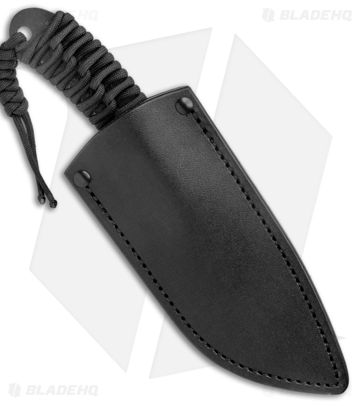 Behring Made Pro LT Alaskan Fixed Blade Knife Black Paracord (3.75" Black)