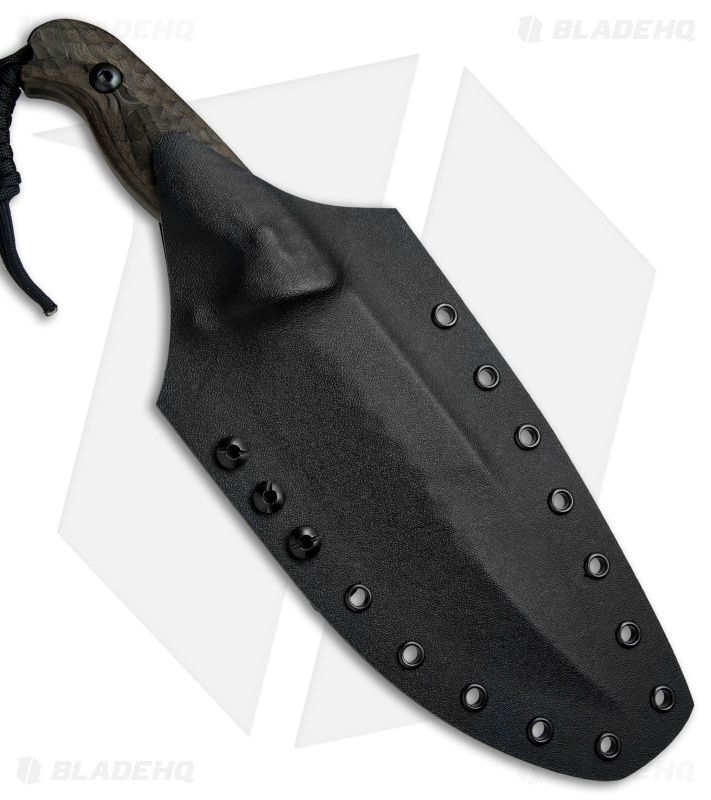 Behring Made Technical F-1 Fixed Blade Knife OD Green Micarta (7" Black)