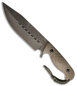 Behring Technical F-1 Fixed Blade Knife Green Micarta (7" Blued)