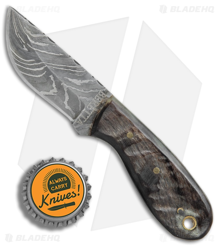 Beretta Damascus Texan Fixed Blade Wood (2.5" Damascus)
