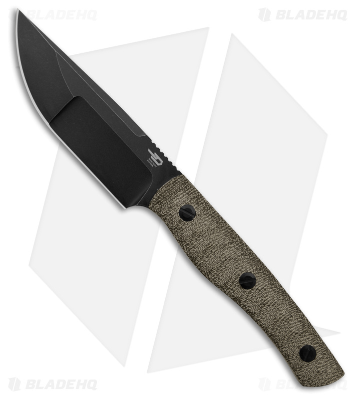 Bestech Knives Heidi Blacksmith#2 Fixed Blade Knife Green Micarta (3.9" Black)