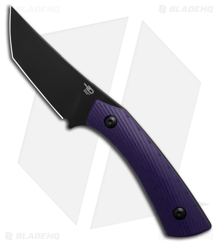 Bestech Knives Step Fixed Blade Knife Purple G-10 (3.2" Black PVD)